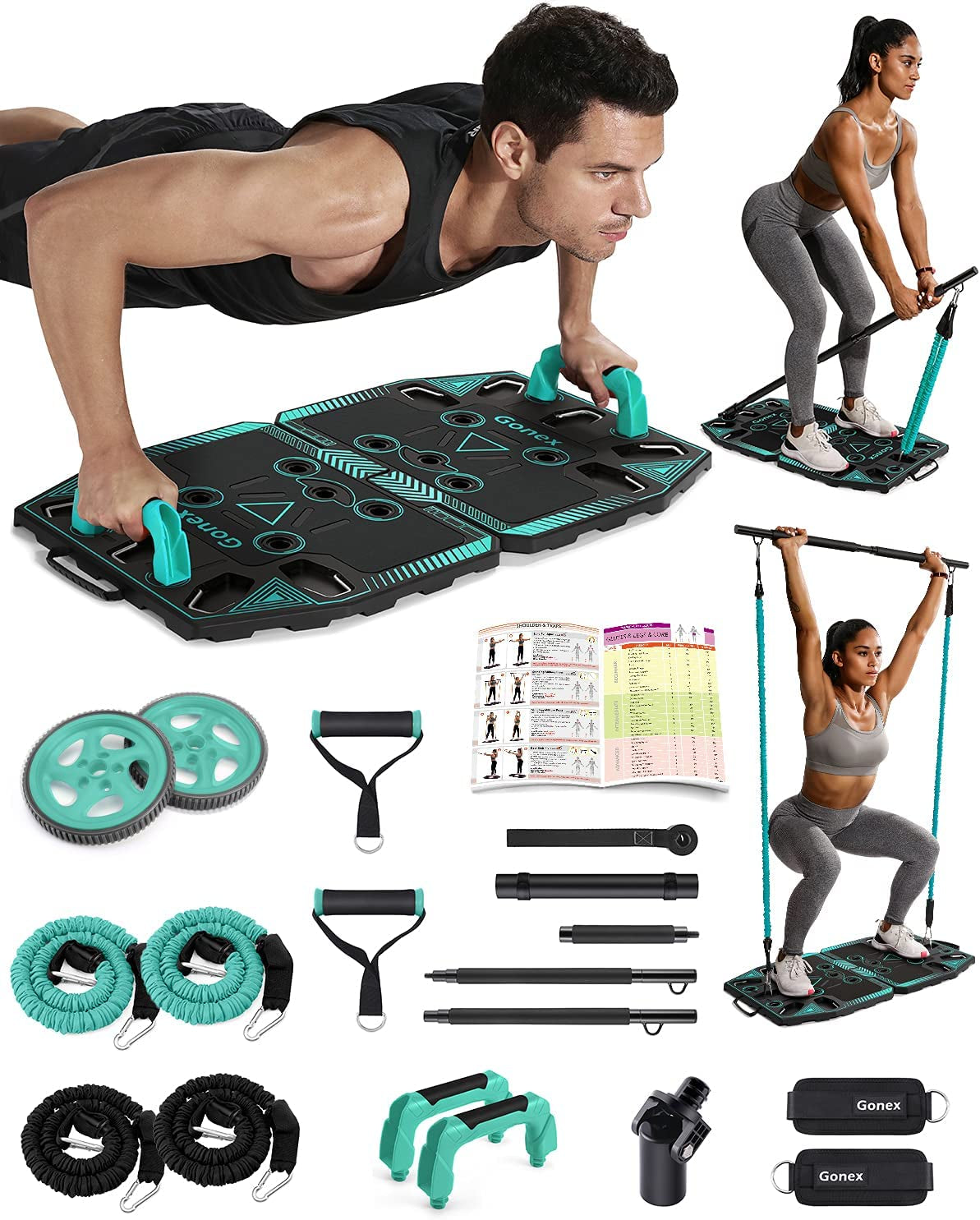 Portable Home Gym Workout Equipment with 14 Exercise Accessories STAKONLINE